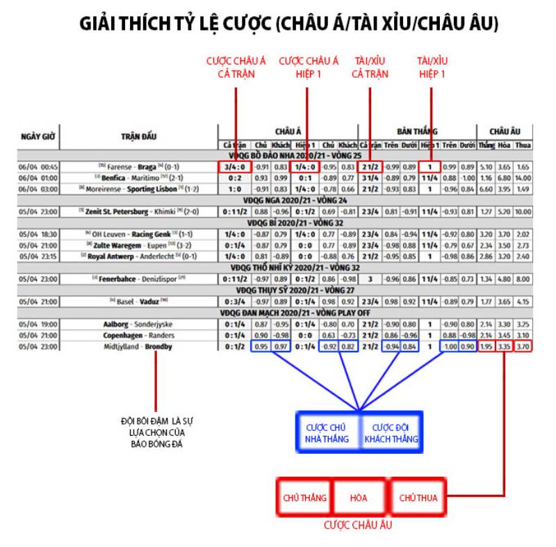 Hướng Dẫn Cách Tính Kèo Chấp 1/2